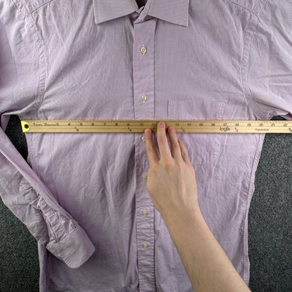 Gitman Bros Button Up Shirt Long Sleeve Men Pink Check 15 34 USA Made Cotton - Picture 5 of 16